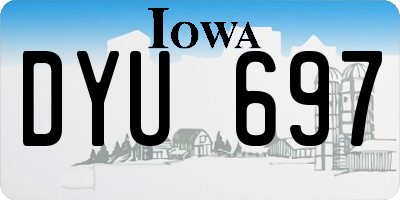 IA license plate DYU697