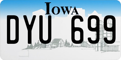 IA license plate DYU699