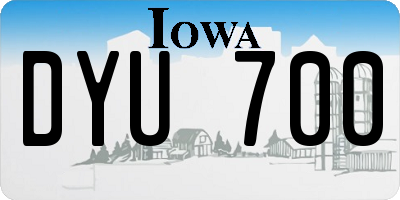 IA license plate DYU700