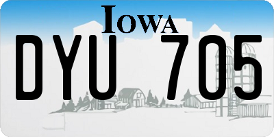 IA license plate DYU705