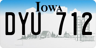 IA license plate DYU712