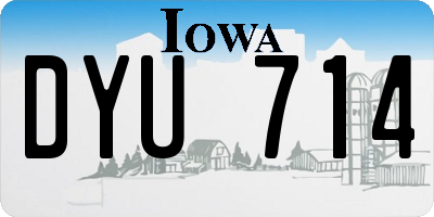 IA license plate DYU714