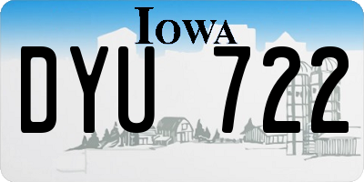 IA license plate DYU722