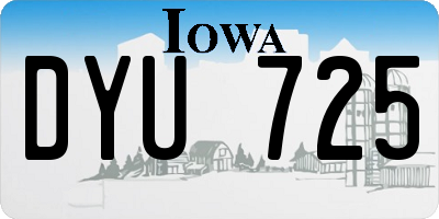 IA license plate DYU725