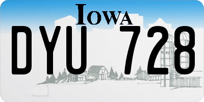 IA license plate DYU728