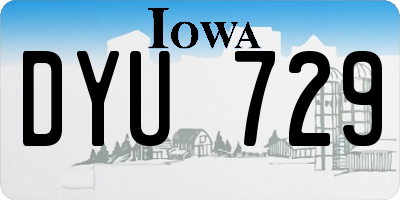 IA license plate DYU729