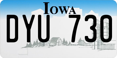 IA license plate DYU730