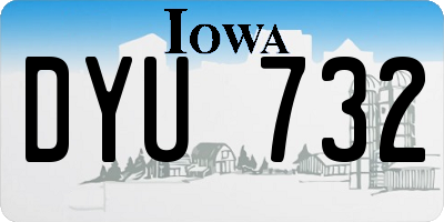 IA license plate DYU732