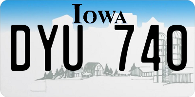 IA license plate DYU740