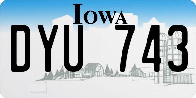 IA license plate DYU743