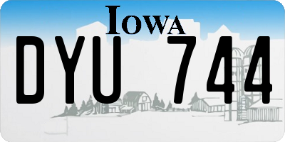 IA license plate DYU744