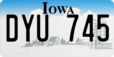 IA license plate DYU745