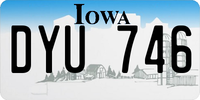 IA license plate DYU746