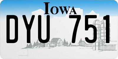 IA license plate DYU751