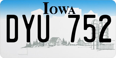 IA license plate DYU752