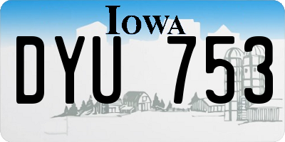IA license plate DYU753
