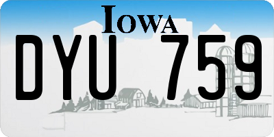 IA license plate DYU759