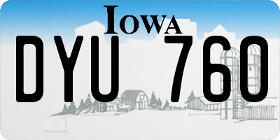 IA license plate DYU760