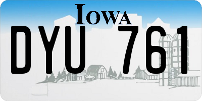 IA license plate DYU761