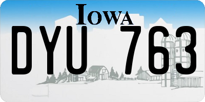 IA license plate DYU763