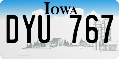 IA license plate DYU767