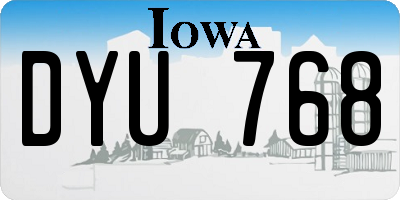 IA license plate DYU768