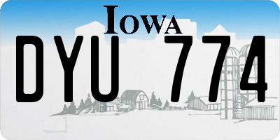 IA license plate DYU774