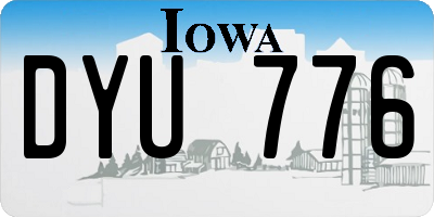 IA license plate DYU776