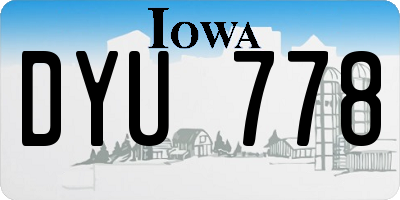 IA license plate DYU778