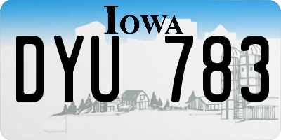 IA license plate DYU783