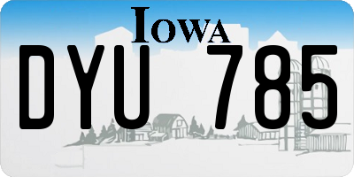 IA license plate DYU785