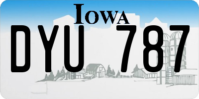 IA license plate DYU787