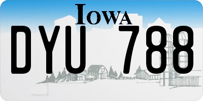 IA license plate DYU788