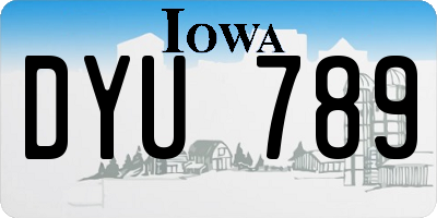 IA license plate DYU789