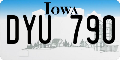 IA license plate DYU790