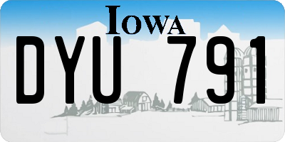 IA license plate DYU791