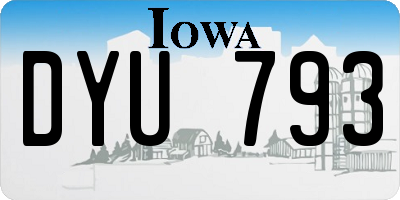IA license plate DYU793