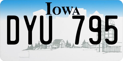 IA license plate DYU795