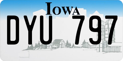 IA license plate DYU797