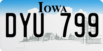 IA license plate DYU799