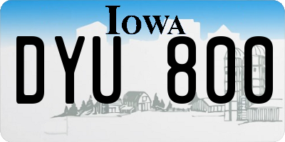 IA license plate DYU800