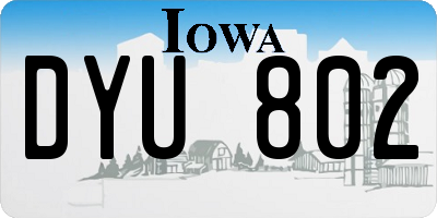 IA license plate DYU802