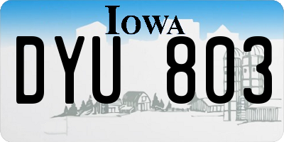 IA license plate DYU803