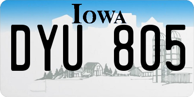 IA license plate DYU805