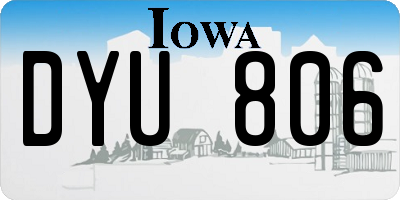 IA license plate DYU806