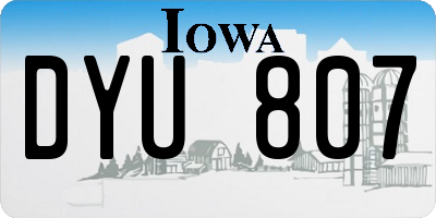 IA license plate DYU807