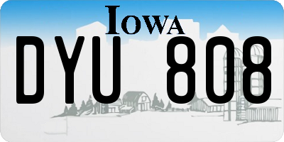 IA license plate DYU808