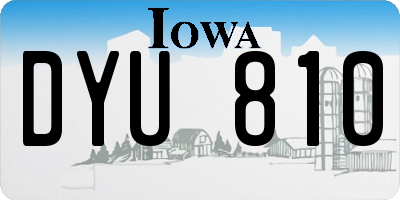 IA license plate DYU810