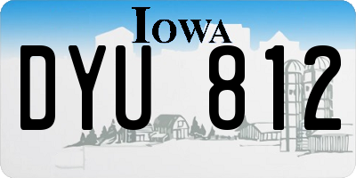 IA license plate DYU812
