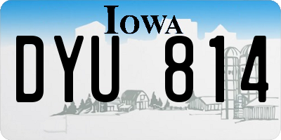 IA license plate DYU814